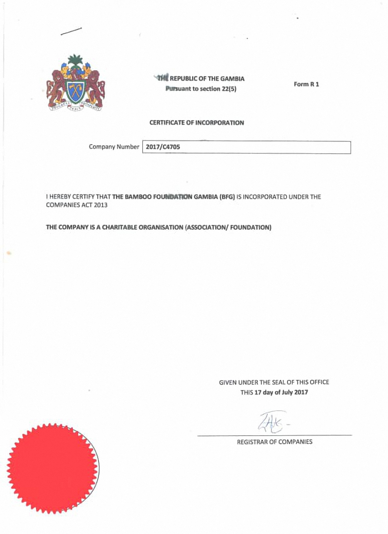 Certificate of Incorporation